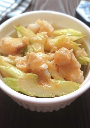白身魚とセロリの甘辛からし酢味噌和え-レシピのメイン写真