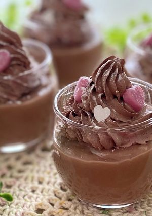 バレンタインに　とろける米粉チョコプリン-レシピのメイン写真