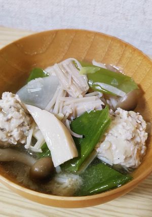 冷えとり★鶏つみれのヘルシーきのこスープ-レシピのメイン写真
