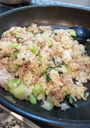 小松菜と豚肉のガリバタチャーハン-レシピのメイン写真