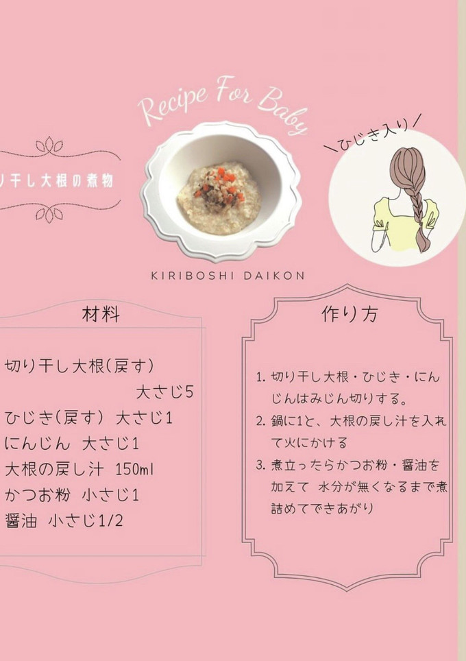 切り干し大根の煮物【離乳食 後期】-レシピのメイン写真