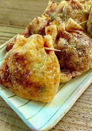 余ったおもちで納豆キムチーズ巾着-レシピのメイン写真