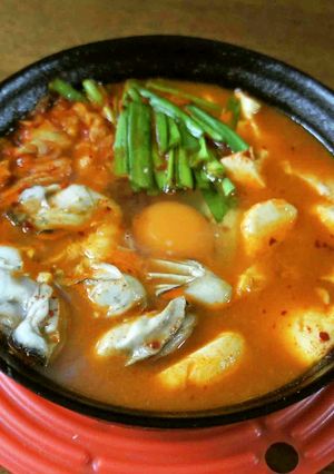 牡蠣入り豆腐チゲ-レシピのメイン写真
