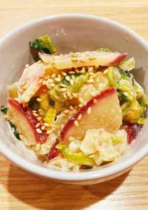 簡単！赤かぶ・小松菜・白菜の味噌マヨ和え-レシピのメイン写真