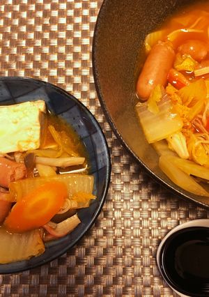 レンチンするだけ!超簡単!一人キムチ鍋-レシピのメイン写真