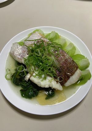 チヌとチンゲン菜のエチュベ(蒸し煮)-レシピのメイン写真