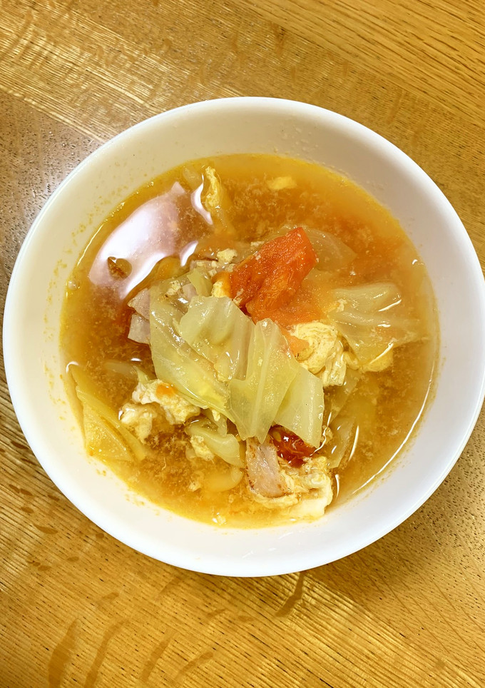 トマトと卵とキャベツの中華スープ-レシピのメイン写真