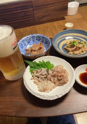 クエの内臓でビールを飲む-レシピのメイン写真