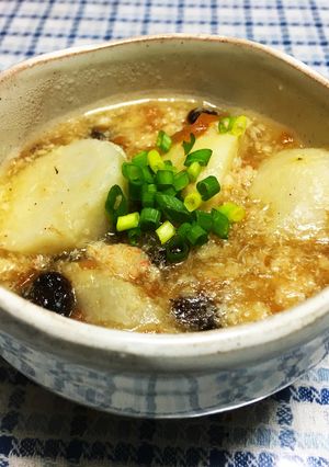 里芋とカニの梅あごだしあんかけ-レシピのメイン写真