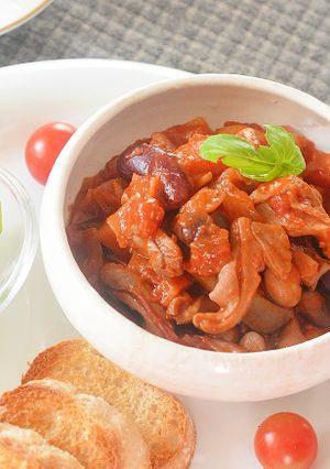 トリッパ風　豚ガツと野菜のトマト煮込み♪-レシピのメイン写真