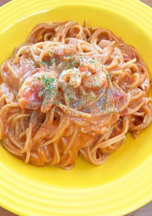 ZENBシメの海老トマトソースパスタ-レシピのメイン写真