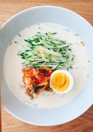 塩こうじ豆乳つゆの韓国風そうめん-レシピのメイン写真