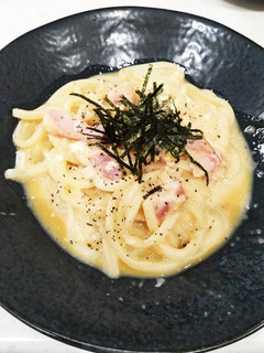 うどんで和風カルボナーラ-レシピのメイン写真