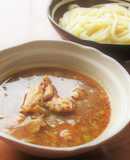 【 釜揚げうどん　鶏ねぎ旨辛つけめん 】