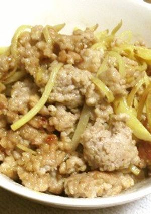 生姜の千切り入り、ひき肉の甘みそ味-レシピのメイン写真