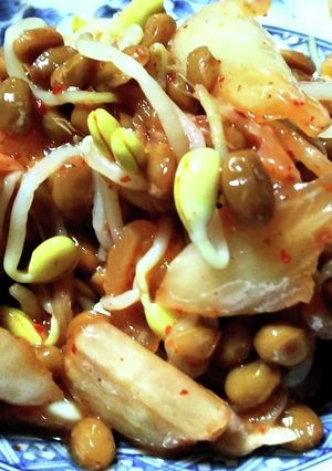 美容に♪キムチ納豆豆もやし-レシピのメイン写真