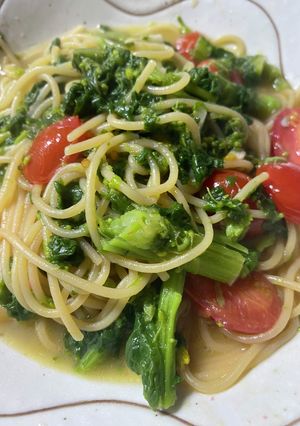菜の花とトマトのパスタ-レシピのメイン写真