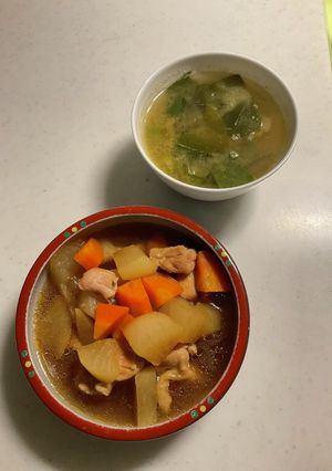 煮物と味噌汁-レシピのメイン写真