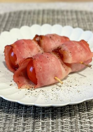 簡単おつまみ★ベーコンのトマト串-レシピのメイン写真