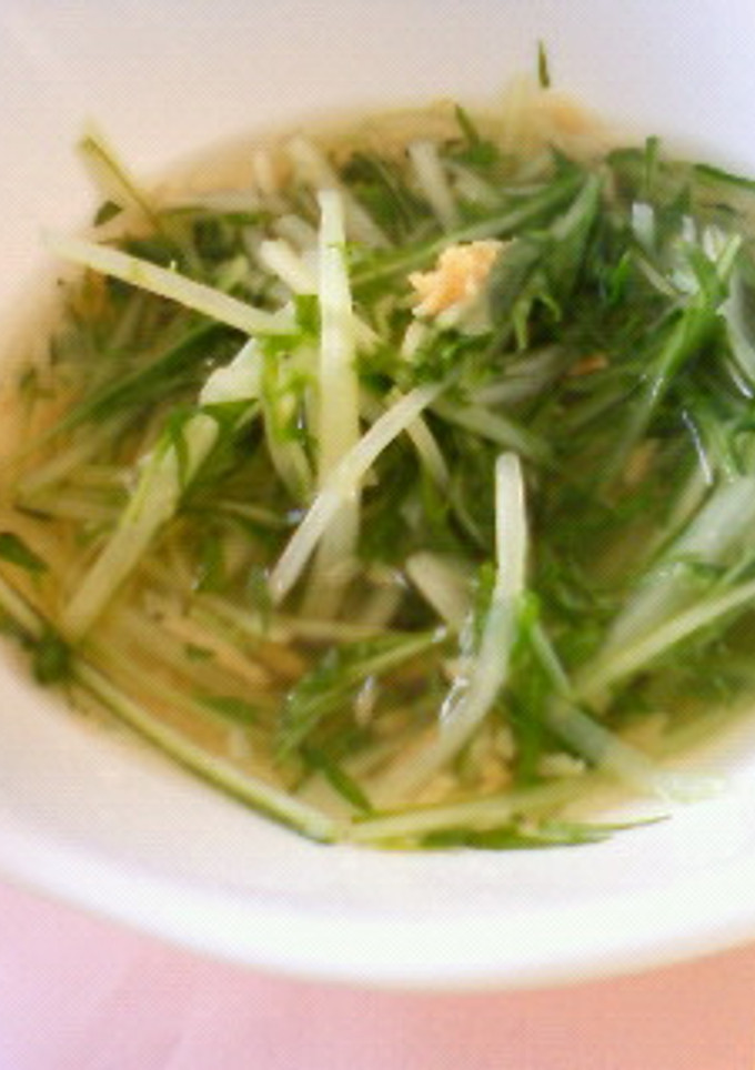 簡単１０分！水菜のたまねぎスープ-レシピのメイン写真