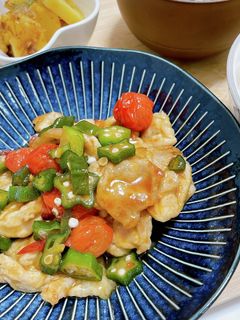 豚ロースとミニトマトの甘酢炒め-レシピのメイン写真