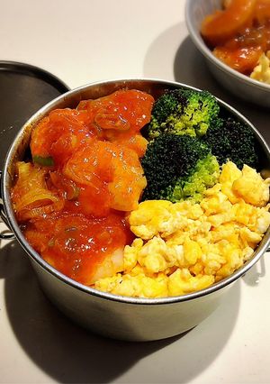 のっけ弁当2023.01.24海老チリ-レシピのメイン写真