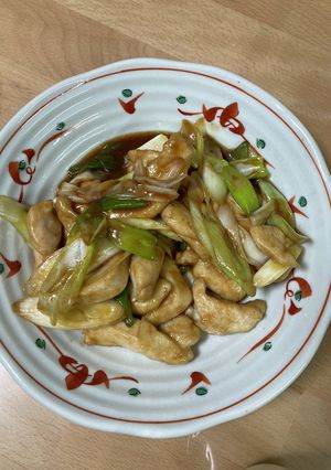 鶏胸肉とねぎのウスターソース炒め-レシピのメイン写真