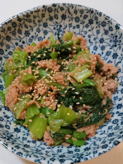 簡単!美味♪チンゲン菜とツナのごまぽん♪-レシピのメイン写真