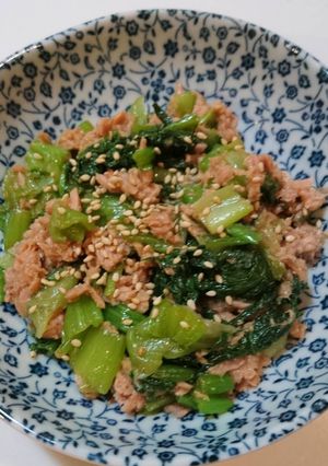 簡単！美味♪チンゲン菜とツナのごまぽん♪-レシピのメイン写真