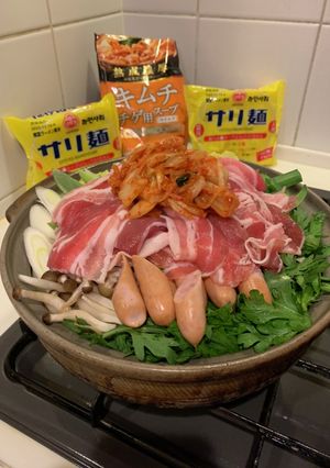 プデチゲ風！お鍋✨チゲ用スープにて♪♪-レシピのメイン写真