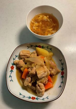 鶏じゃが、かき玉汁-レシピのメイン写真