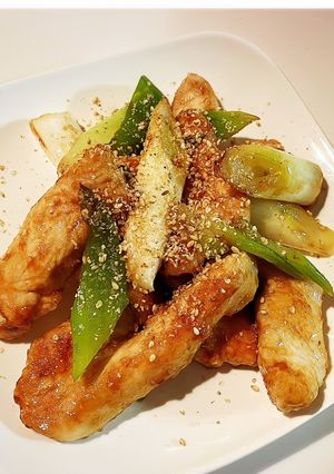 鶏胸肉と長葱の甘辛炒め-レシピのメイン写真