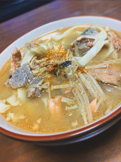 『 超簡単温まる』鮭のあら汁(うどん)-レシピのメイン写真