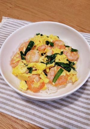 塩こうじでえびたま丼-レシピのメイン写真