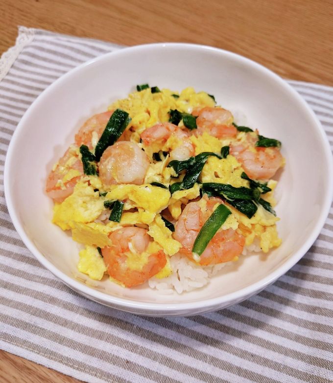 塩こうじでえびたま丼-レシピのメイン写真