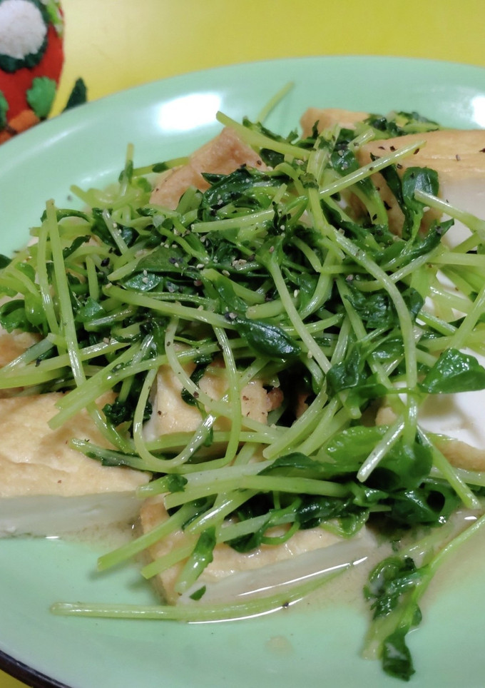 豆苗と厚揚げのマヨ炒め-レシピのメイン写真