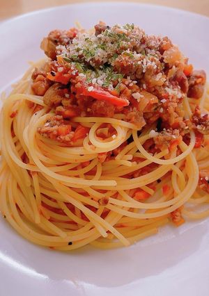 大豆ミートで糖質オフ!ボロネーゼ-レシピのメイン写真