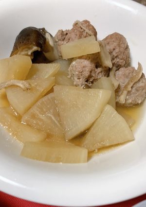 しいたけが美味しい肉団子と大根の煮物-レシピのメイン写真