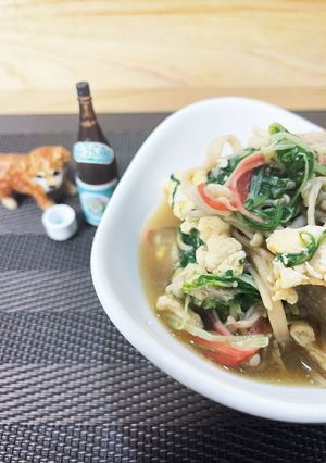 水菜とエノキのトロ玉炒め-レシピのメイン写真