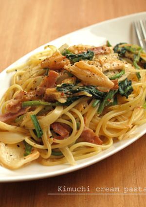 意外だけどおいしい☆キムチクリームパスタ-レシピのメイン写真