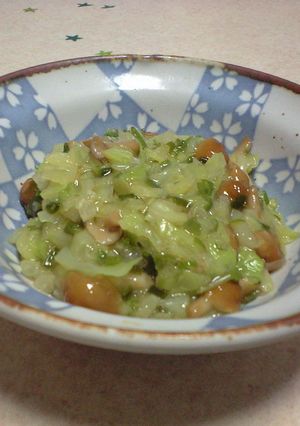 ぶっかけめかぶｗｉｔｈなめことキャベツ-レシピのメイン写真