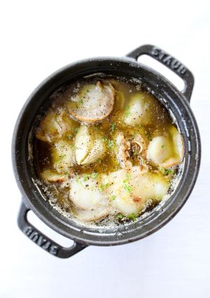 美味しい〜【ベビーホタテと餅のアヒージョ-レシピのメイン写真