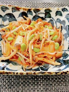 レンジでキムチ、枝豆、切り干しナムル-レシピのメイン写真
