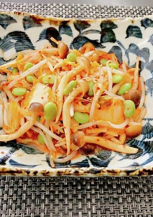 レンジでキムチ、枝豆、切り干しナムル-レシピのメイン写真