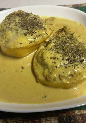 パプリカの肉詰めの黄金煮-レシピのメイン写真