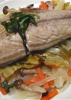 お酢でさっぱり*鯖と野菜の蒸し焼き-レシピのメイン写真