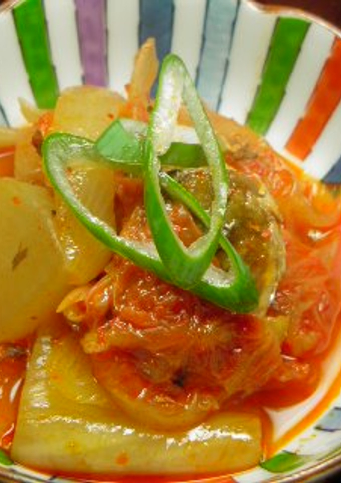 韓国料理：サバの水煮と大根の煮付け-レシピのメイン写真