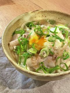 豚バラとネギのあったか煮込みうどん。-レシピのメイン写真