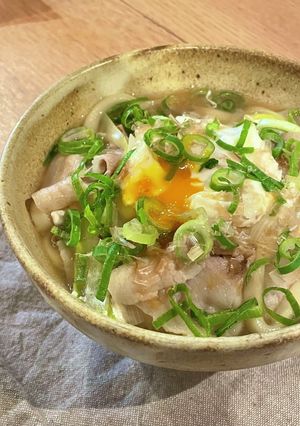 豚バラとネギのあったか煮込みうどん。-レシピのメイン写真