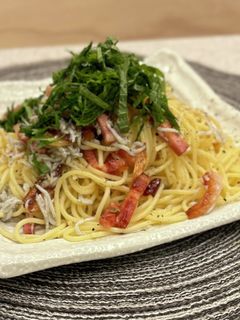 ベーコンとしらすの和風ペペロンチーノ-レシピのメイン写真